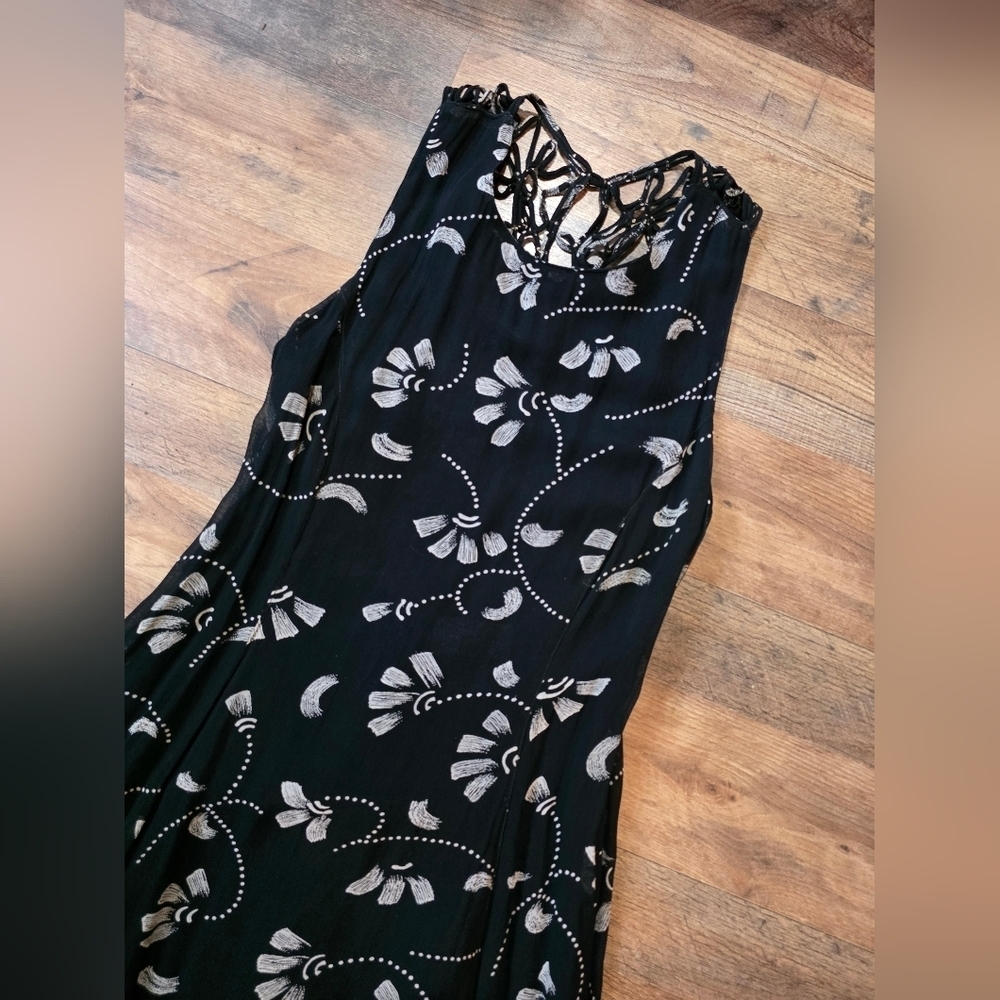 Cache Vintage Women's Black Fit & Flare Open Back Mini Dress Size Small - Picture 2 of 9